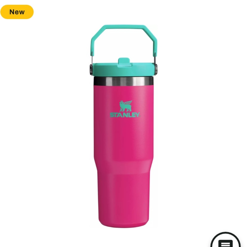 Stanley Pink and Teal Travel Tumbler with Handle